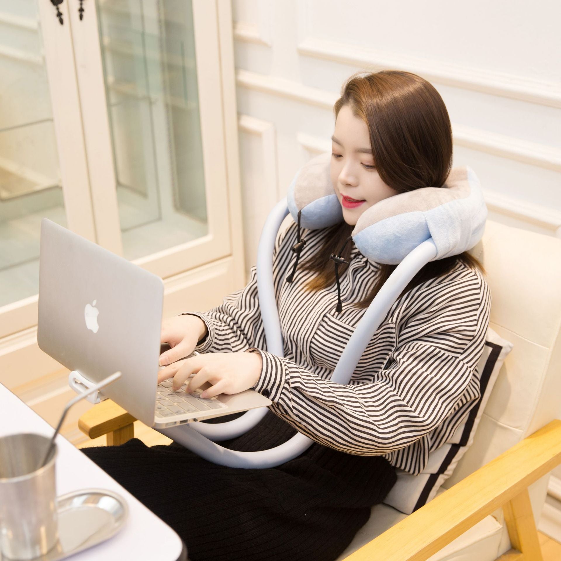 New Lazy Mobile Phone Bracket U-shaped Pillow Home Nap Pillow Shoulder Cervical Neck Pillow For Car Hanging Neck Bedside Pillow