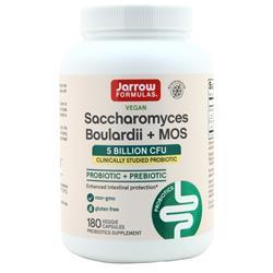 Jarrow Formulas Saccharomyces Boulardii + MOS - 5 Billion Viable Organisms Per Serving - 180 Delayed Release Veggie Caps, 2 Pack - Probiotic + Prebiotic - Intestinal Tract Support - Up to 360 Servings