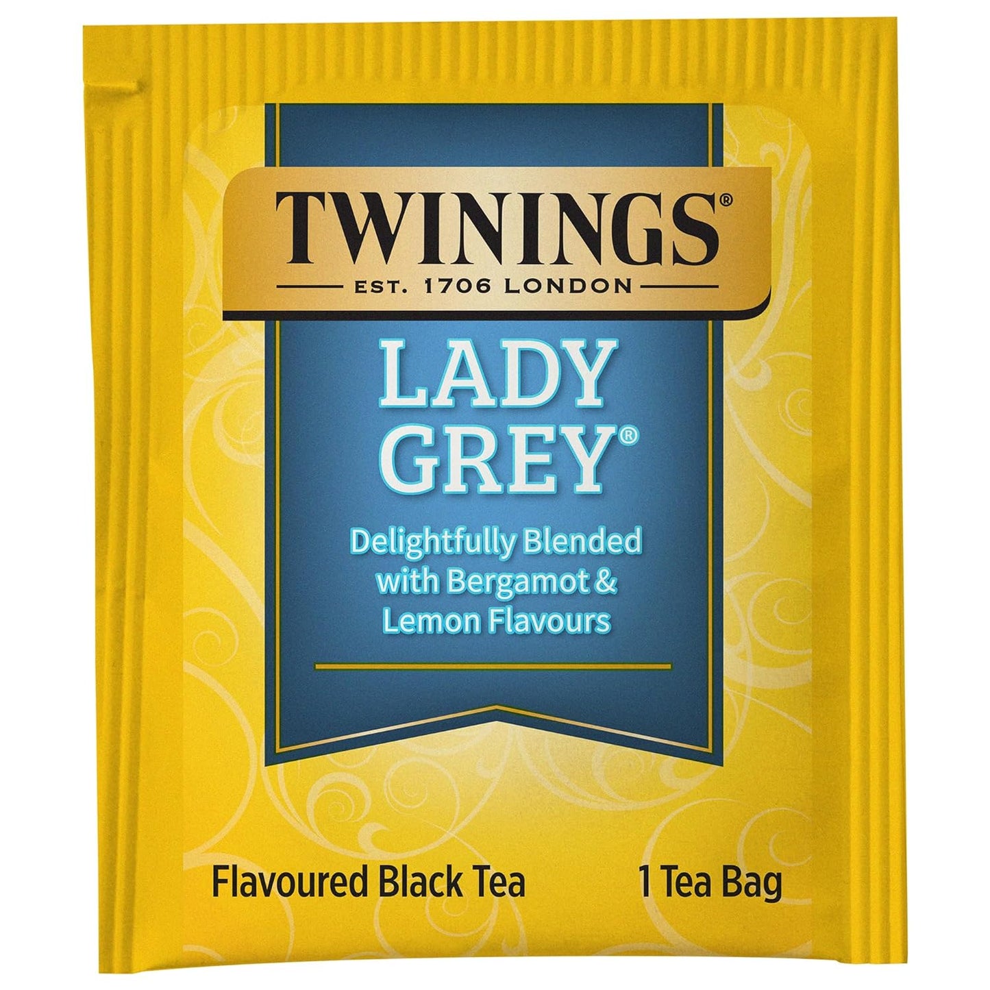 Twinings Lady Grey Black Tea Individually Wrapped Bags, 100 Count (Pack of 1), Orange & Lemon Peel with a Hint of Bergamot, Fresh and Uplifting, Caffeinated, Enjoy Hot or Iced | Packaging May Vary