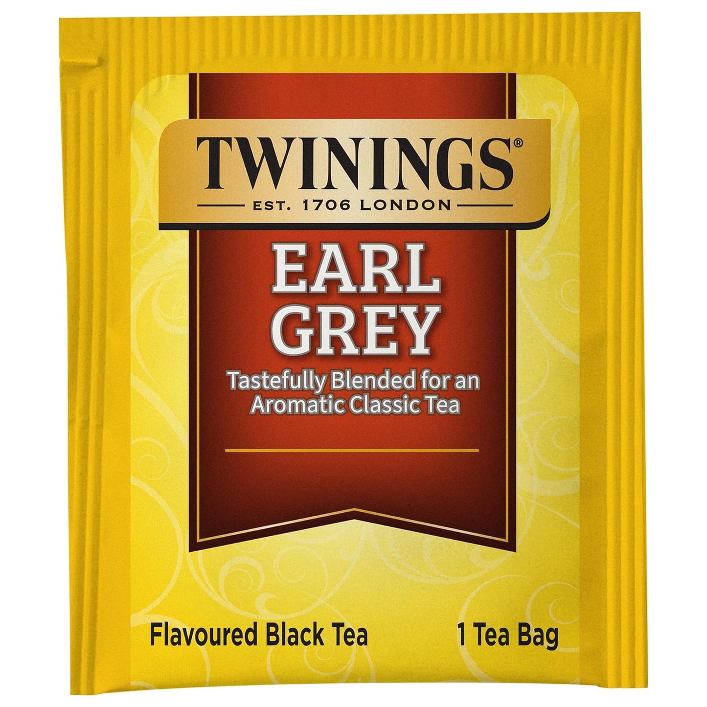 Twinings Earl Grey Black Tea Individually Wrapped Bags, 100 Count (Pack of 1), Flavoured with Citrus & Bergamot, Caffeinated, Enjoy Hot or Iced | Packaging May Vary