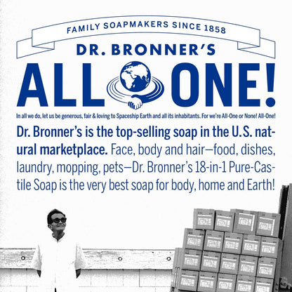 Dr. Bronner's - Pure-Castile Bar Soap (Almond, 5 ounce, 2-Pack) - Made with Organic Oils, For Face, Body and Hair, Gentle and Moisturizing, Biodegradable, Vegan, Cruelty-free, Non-GMO