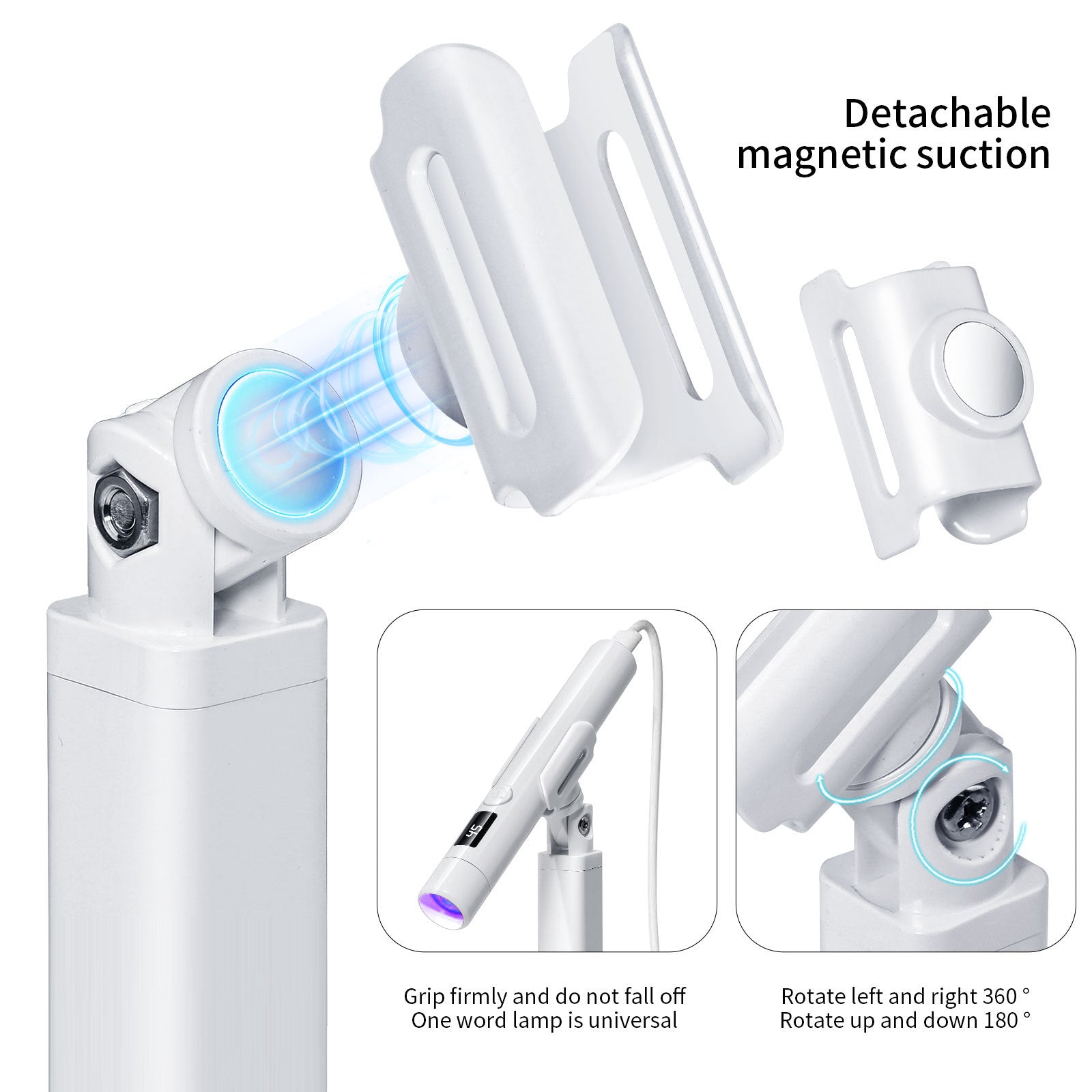 New Hand-held Portable Nail Art One-word Lamp Holder 360-degree Rotating Multi-functional Holder For Wearing Nail Plate Baking Lamp