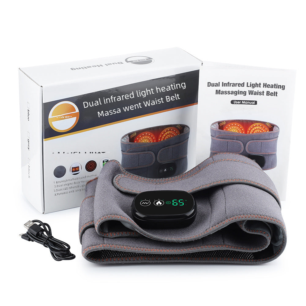 Factory Private Model Electric Heating Massage Waist Belt Artemisia Red Light Heating Large Capacity Battery Palace Warmer