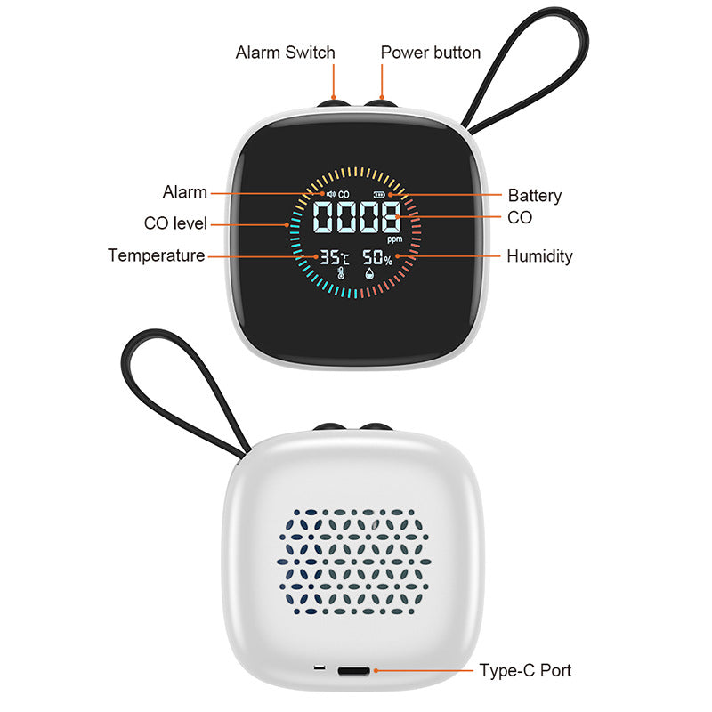 New 3-in-one CO Detector Car Indoor Camping Kitchen Carbon Monoxide Excessive Alarm