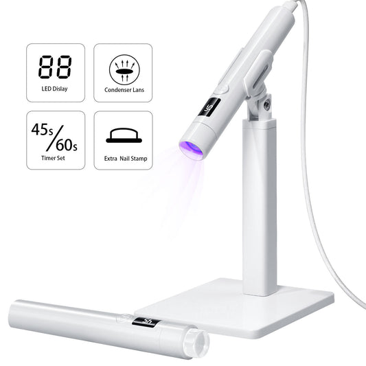 New Hand-held Portable Nail Art One-word Lamp Holder 360-degree Rotating Multi-functional Holder For Wearing Nail Plate Baking Lamp
