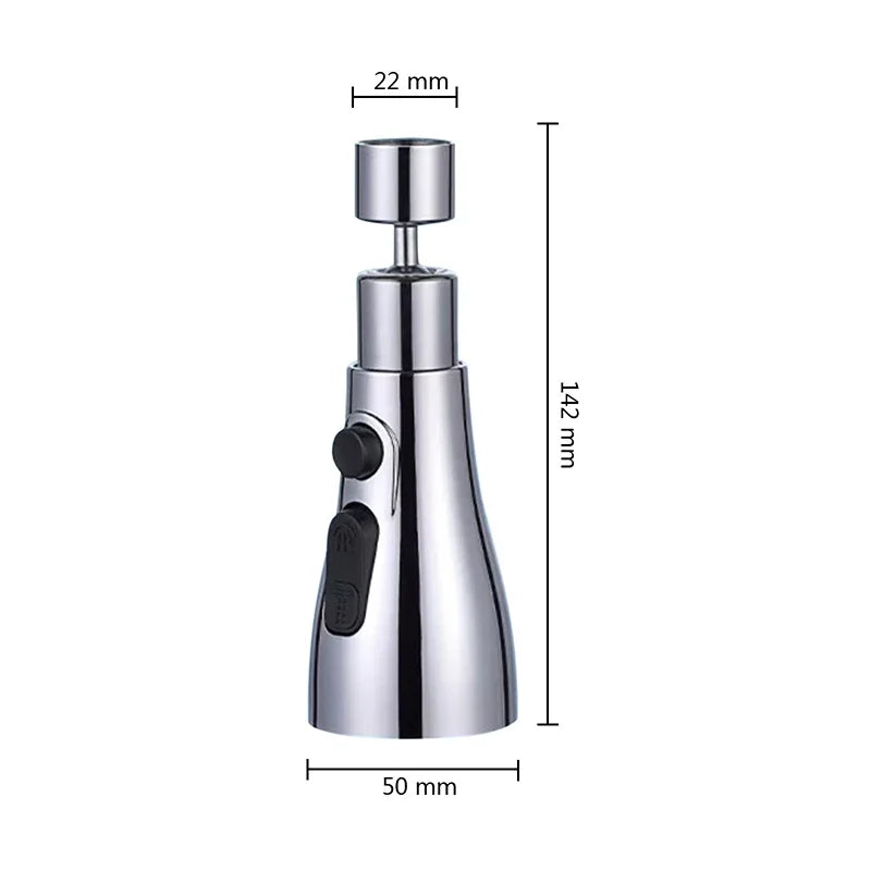 3 In 1 Kitchen Faucet Extender Universal 360 Rotate Pull Out Kitchen Tap Multi-mode Strong Flushing Booster Kitchen Accessories